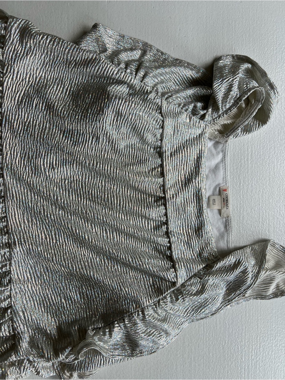 Crewcuts Girls Shimmery Silver Ruffle Tank - Picture 3 of 4